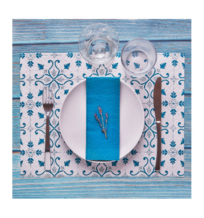 Set de Table papier 30x40cm "La Valenciana" Turquoise 40g/m² (1000 Utés) Set de Table papier 30x40cm "La Valenciana" Turquoise 40g/m² (1000 Utés)