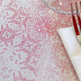 Nappe en papier 1x1m "Mosaïque" Bordeaux 40g/m² (400 Utés)