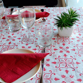 Nappe en papier 1x1m "La Valenciana" Bordeaux 40g/m² (400 Utés)