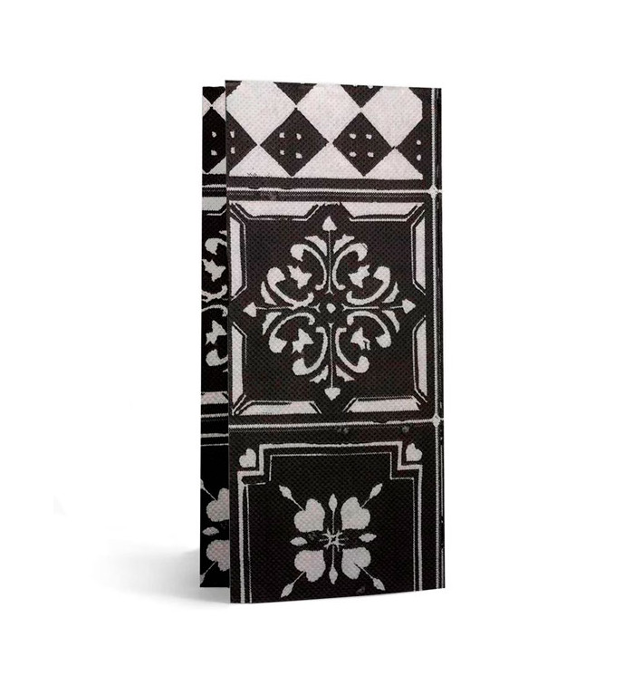 Serviette Papier Molletonnée 1/8 33x40cm "Alhambra" Noir (2000 Utés) Serviette Papier Molletonnée 1/8 33x40cm "Alhambra" Noir (2000 Utés)