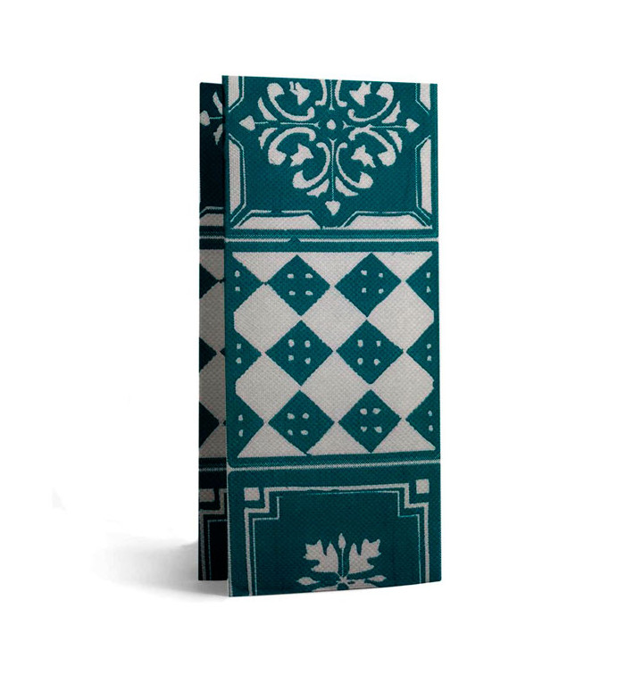 Serviette Papier Molletonnée 1/8 33x40cm "Alhambra" Turquoise (2000 Utés) Serviette Papier Molletonnée 1/8 33x40cm "Alhambra" Turquoise (2000 Utés)