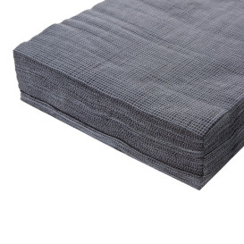 Serviette Papier Molletonnée 40x40cm "Entre Lignes" Noir (50 Utés)