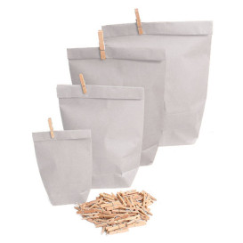 Sac en Papier avec Fond Hexagonal Blanc 14x19cm (1000 Utés)