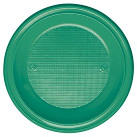 Assiette Plastique PS Creuse Vert Ø220mm (30 Unités)