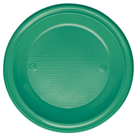 Assiette Plastique PS Creuse Vert Ø220mm (30 Unités)