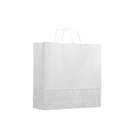 Sac en papier Blanc avec Anses KRAFT 100g 18+8x24cm (300 Utés)