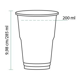 Gobelet Plastique PET Cristal 285ml Transparent (50 Unités)