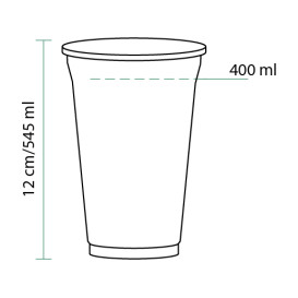 Gobelet Plastique Rigide Haut en PET 545 ml Ø9,8cm (600 Unités)