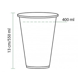 Gobelet PLA Bio Transparent 550ml Ø9,5cm (70 Unités)