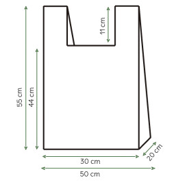 Sac à Bretelles 100% Compostable 50x55 cm (100 Utés)