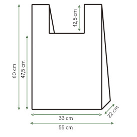 Sac à Bretelles 100% Compostable 55x60cm (500 Utés)