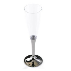 Flûte à Champagne Pied Argenté 100ml (10 Unités)