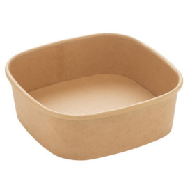 Pot Carré en Carton Kraft 350ml 13x13x4,3cm (50 Utés)