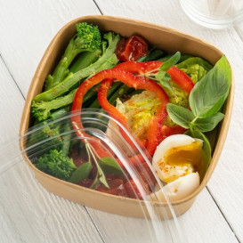 Pot Carré en Carton Kraft 750ml 17x17x5cm (300 Utés)