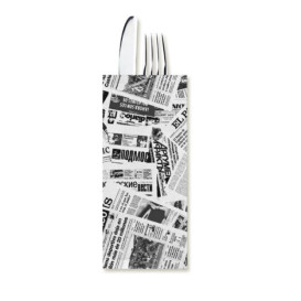 Enveloppe Porte-Couverts avec Serviettes "Newspaper" (800 Utés)