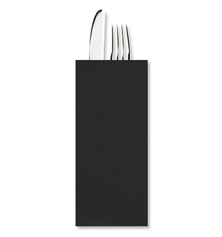 Enveloppe Porte-Couverts avec Serviettes Noir (800 Utés) Enveloppe Porte-Couverts avec Serviettes Noir (800 Utés)