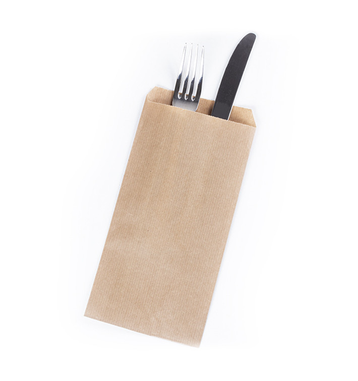 Enveloppe Porte-Couverts Kraft Vergé 11x24cm (1000 Utés) Enveloppe Porte-Couverts Kraft Vergé 11x24cm (1000 Utés)