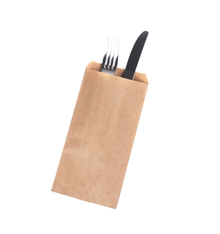 Enveloppe Porte-Couverts Kraft Vergé 9x24cm (1000 Utés) Enveloppe Porte-Couverts Kraft Vergé 9x24cm (1000 Utés)