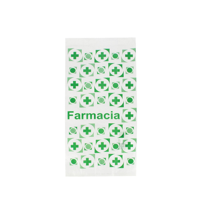 Sac Papier Blanc Pharmacie 14+7x28cm (1000 Utés) Sac Papier Blanc Pharmacie 14+7x28cm (1000 Utés)