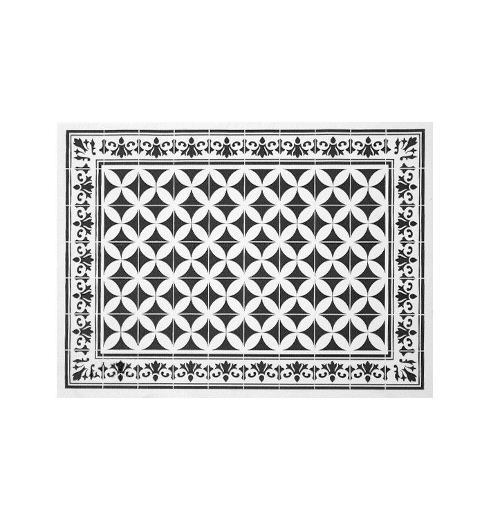 Set de Table papier 30x40cm "Alhambra" Noir 50g/m² (1000 Utés) Set de Table papier 30x40cm "Alhambra" Noir 50g/m² (1000 Utés)
