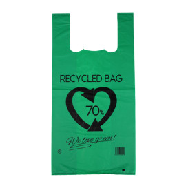 Sac à Bretelles 70% Recyclé Vert 42x53cm 50µm (1.000 Utés)