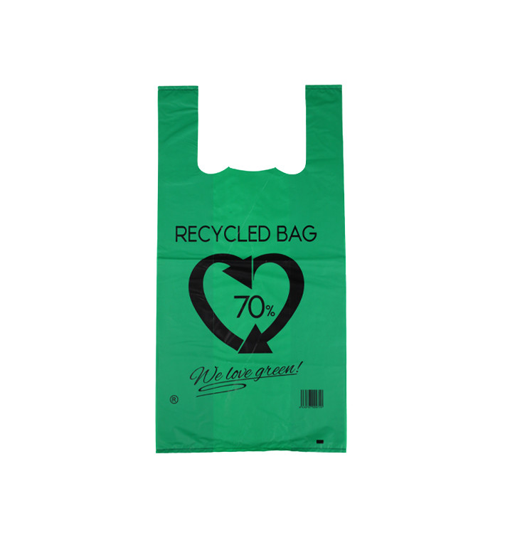 Sac à Bretelles 70% Recyclé Vert 42x53cm 50µm (50 Utés) Sac à Bretelles 70% Recyclé Vert 42x53cm 50µm (50 Utés)