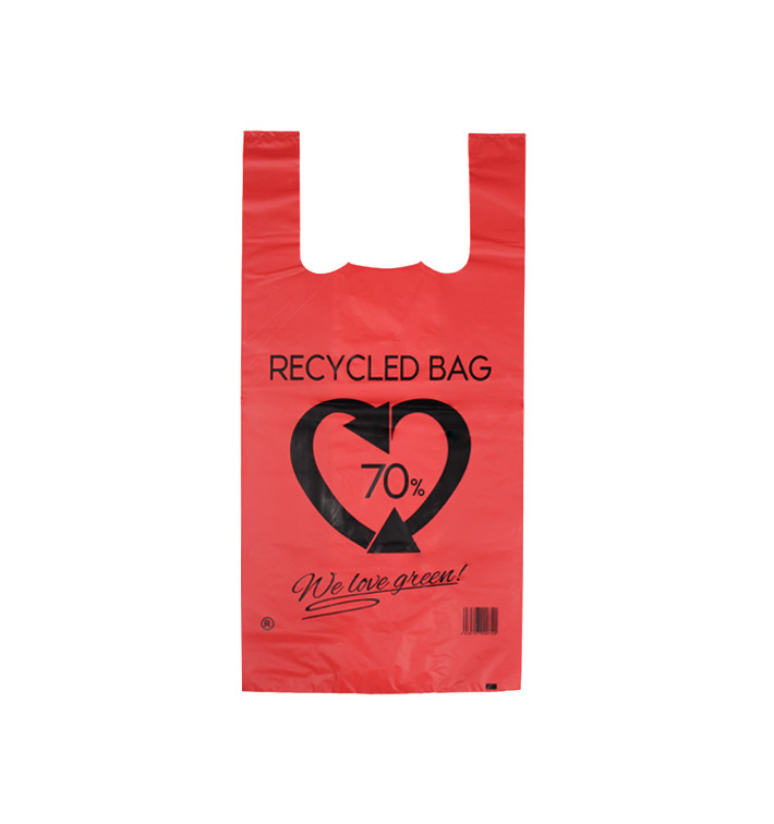 Sac à Bretelles 70% Recyclé Rouge 42x53cm 50µm (1.000 Utés) Sac à Bretelles 70% Recyclé Rouge 42x53cm 50µm (1.000 Utés)
