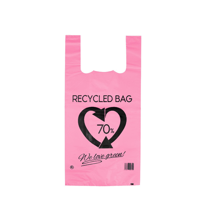 Sac à Bretelles 70% Recyclé Rose 42x53cm 50µm (50 Utés) Sac à Bretelles 70% Recyclé Rose 42x53cm 50µm (50 Utés)