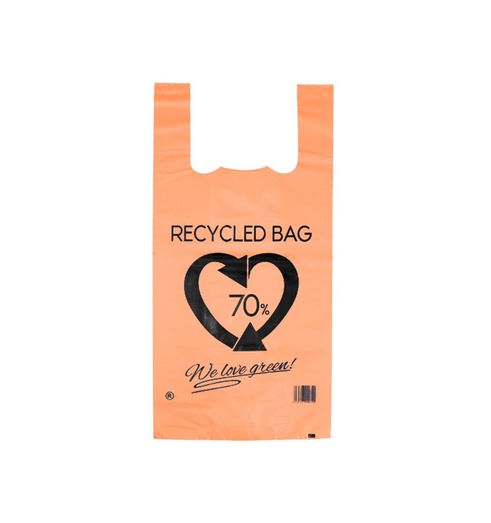 Sac à Bretelles 70% Recyclé Orange 42x53cm 50µm (50 Utés) Sac à Bretelles 70% Recyclé Orange 42x53cm 50µm (50 Utés)