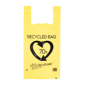 Sac à Bretelles 70% Recyclé Jaune 42x53cm 50µm (1.000 Utés)