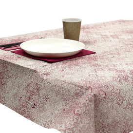 Nappe en papier 1x1m "Mosaïque" Bordeaux 40g/m² (400 Utés)