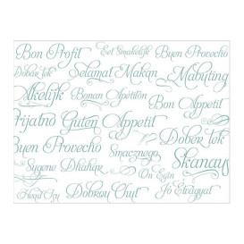 Set de Table en Papier Turquoise "Bon Appetit" 30x40cm 40g/m² (1.000 Utés)