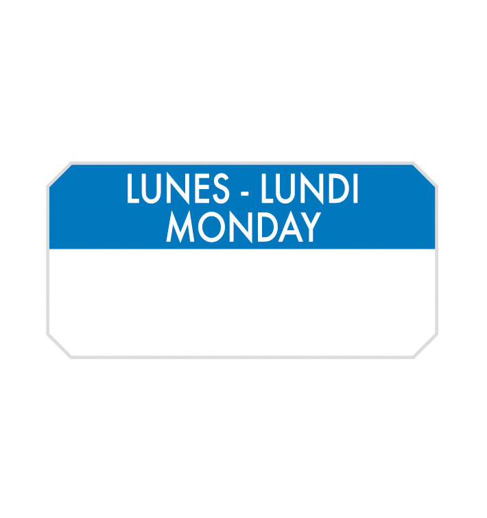 Rouleau Adhésif Rectangulaire "Lundi" 5x2,5cm (1.000 Utés) Rouleau Adhésif Rectangulaire "Lundi" 5x2,5cm (1.000 Utés)