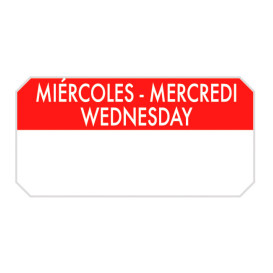 Rouleau Adhésif Rectangulaire "Mercredi" 5x2,5cm (1.000 Utés)