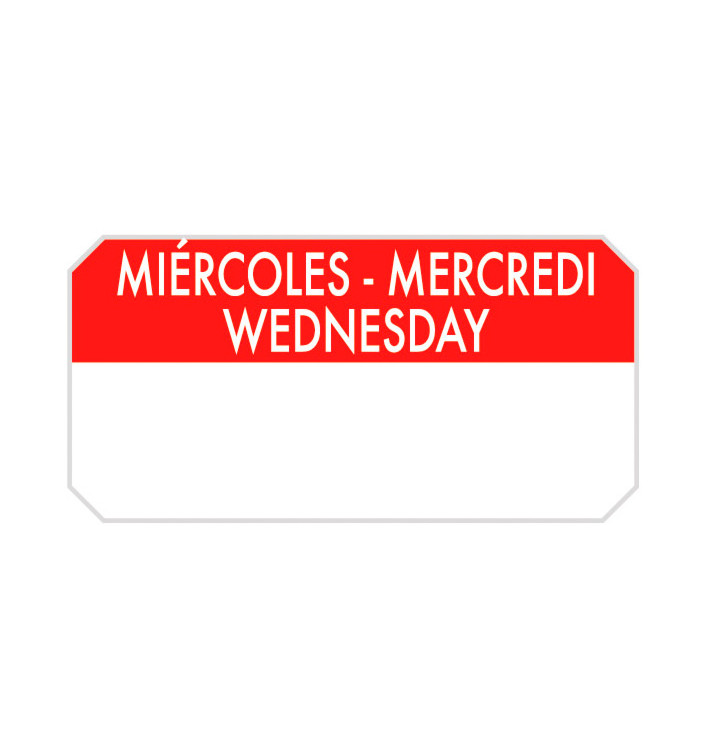 Rouleau Adhésif Rectangulaire "Mercredi" 5x2,5cm (1.000 Utés) Rouleau Adhésif Rectangulaire "Mercredi" 5x2,5cm (1.000 Utés)