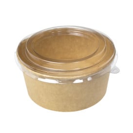 Pot en Carton Kraft-Kraft avec Couvercle PP 750ml (50 Utés)