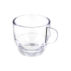 Assiette sous Tasse Réutilisable Durable SAN pour Tasse “Expresso”  Transparente 80ml (6 Utés)