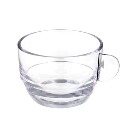 Assiette sous Tasse Réutilisable Durable SAN pour Tasse “Expresso”  Transparente 80ml (6 Utés)