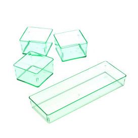 Plat plastique "Water Green" 13,1x4,6 cm (12 Unités)