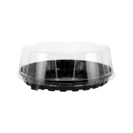 Cloche à Plateau Gâteaux APET Transparent Ø24x6cm (10 Utés)