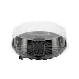 Cloche à Plateau Gâteaux APET Transparent Ø25,5x8cm (10 Utés)