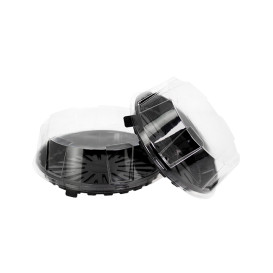 Cloche à Plateau Gâteaux APET Transparent Ø28,5x8cm (10 Utés)