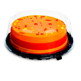 Cloche à Plateau Gâteaux APET Transparent Ø21x8cm (10 Utés)