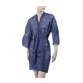 Kimono PP non Tissé Ceinture et Poche Bleu XL (100 Utés)