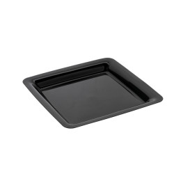 Assiette carrée Plastique dur Noir 18x18 cm (20 Utés)