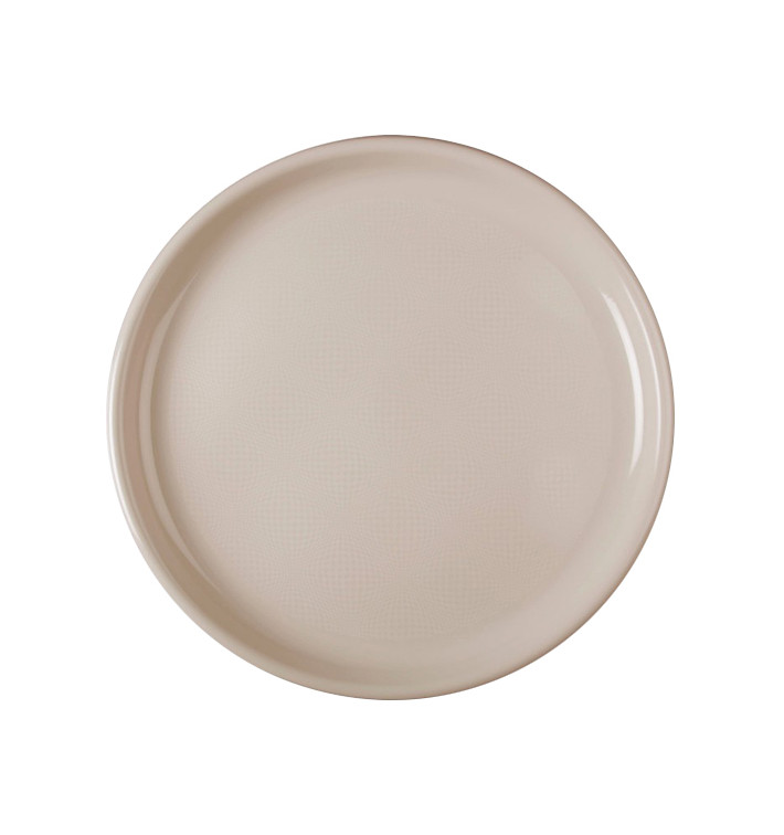 Assiette Plastique Réutilisable Pizza Beige PP Ø350mm (12 Utés)