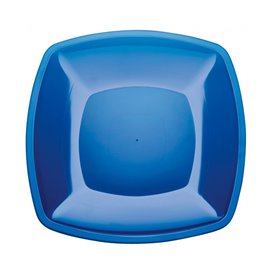 Assiette Plastique Réutilisable Plate Bleu Transp. PS 300mm (144 Utés)