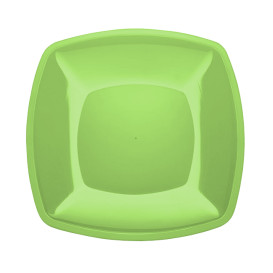 Assiette Plastique Réutilisable Plate Vert Citron  PS 300mm (144 Utés)