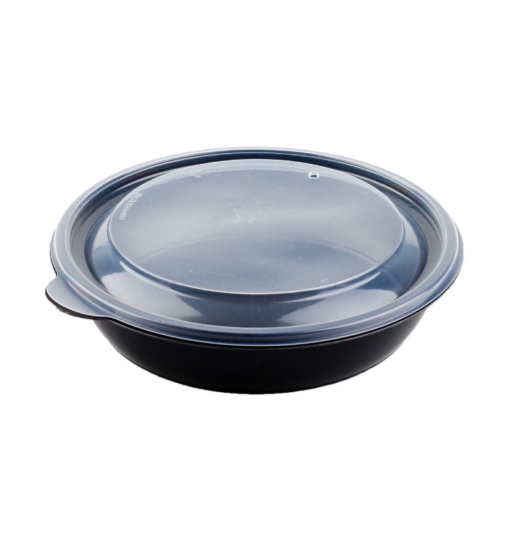 Récipient en PP Noir et Couvercle 1000ml Ø19x5cm (90 Utés) Récipient en PP Noir et Couvercle 1000ml Ø19x5cm (90 Utés)