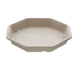 Barquette Canne à Sucre Octogonale et Couvercles 830 ml 23x23cm (90 Utés)